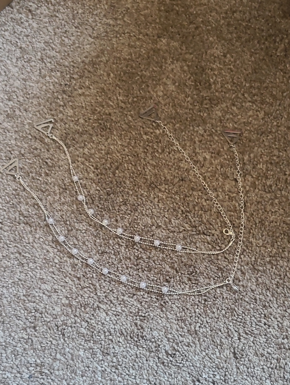 Silver Multi-Layer Beaded Chain Straps For Bra Or Dress - Women's Jewelry
